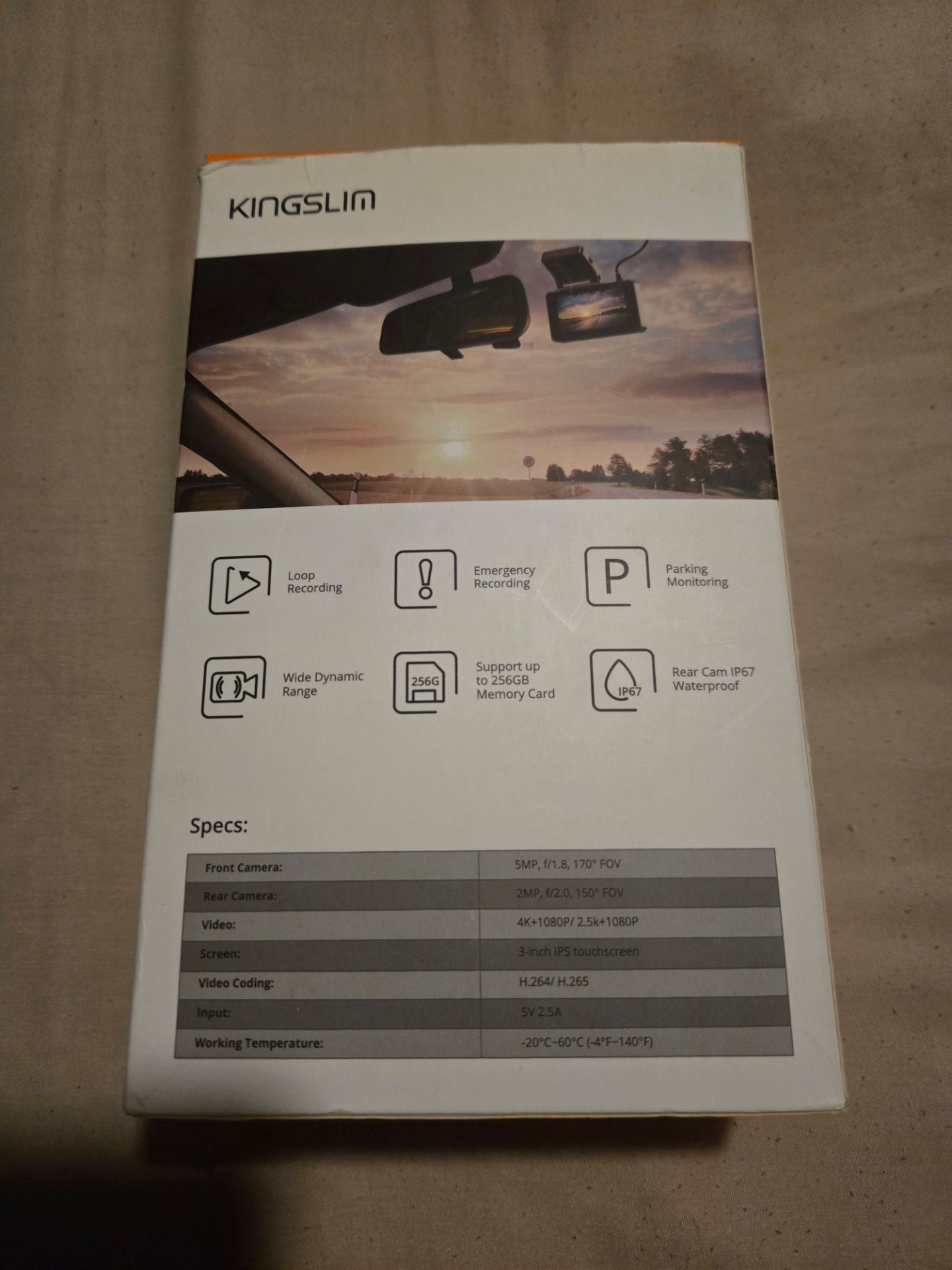 KingSlim D4 4k Dashcam + Rear cam - photo 2