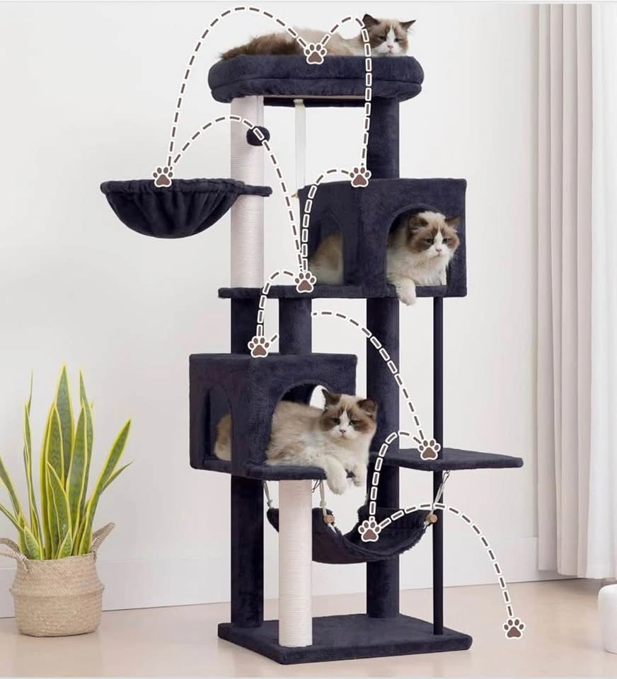 51" Multi-Level Cat Tree with Double Condos and Hammocks - photo 5