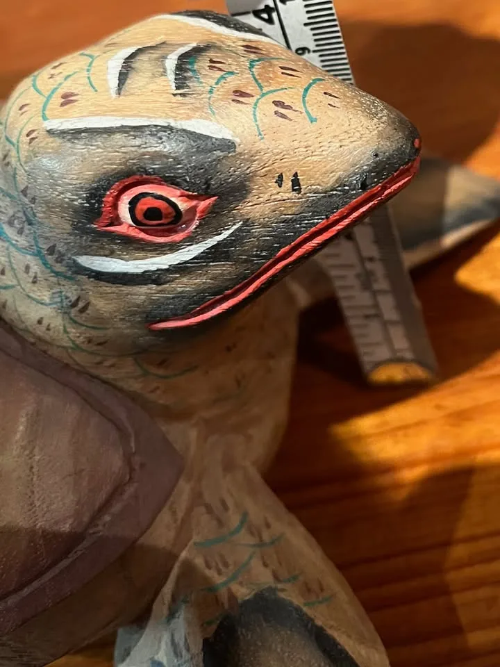 Vintage Hand-Carved Wooden Turtle Box/Sculpture image indicator(5)