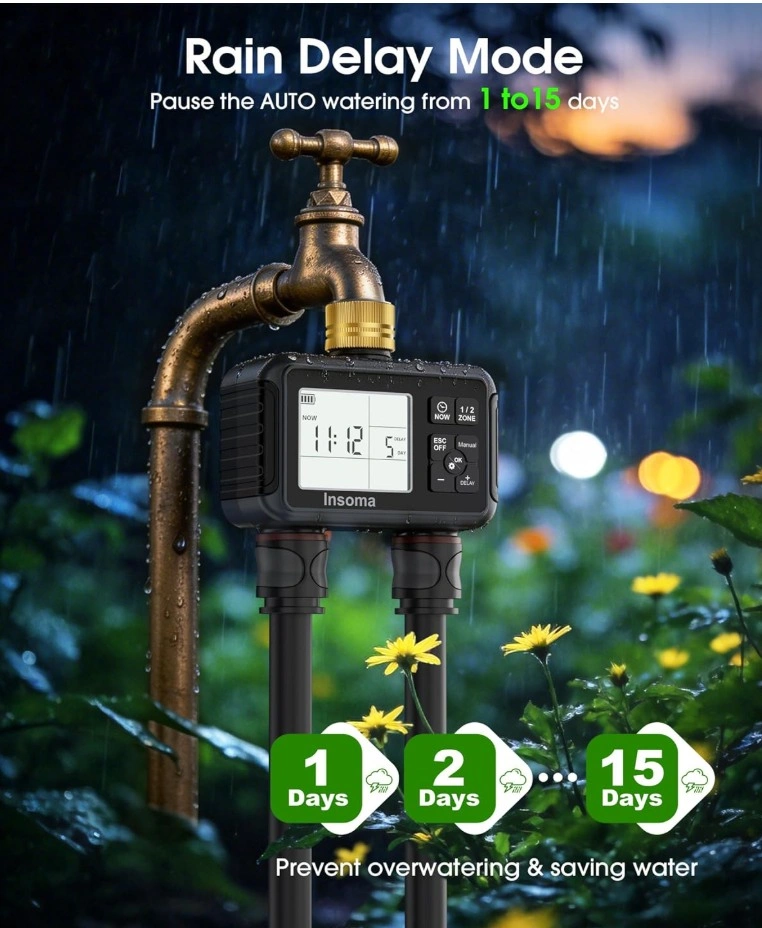 Insoma 2-Zone Outdoor Water Hose Timer with Brass Inlet (New) - photo 4