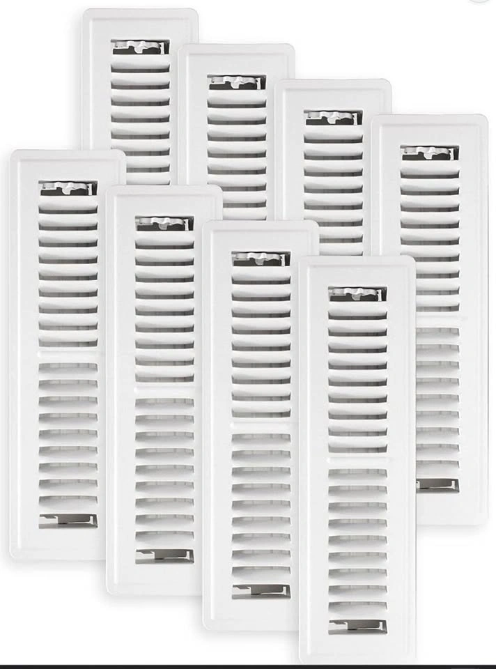 Decor Grates 2" x 12" White Steel Floor Registers (8-Pack) - photo 2