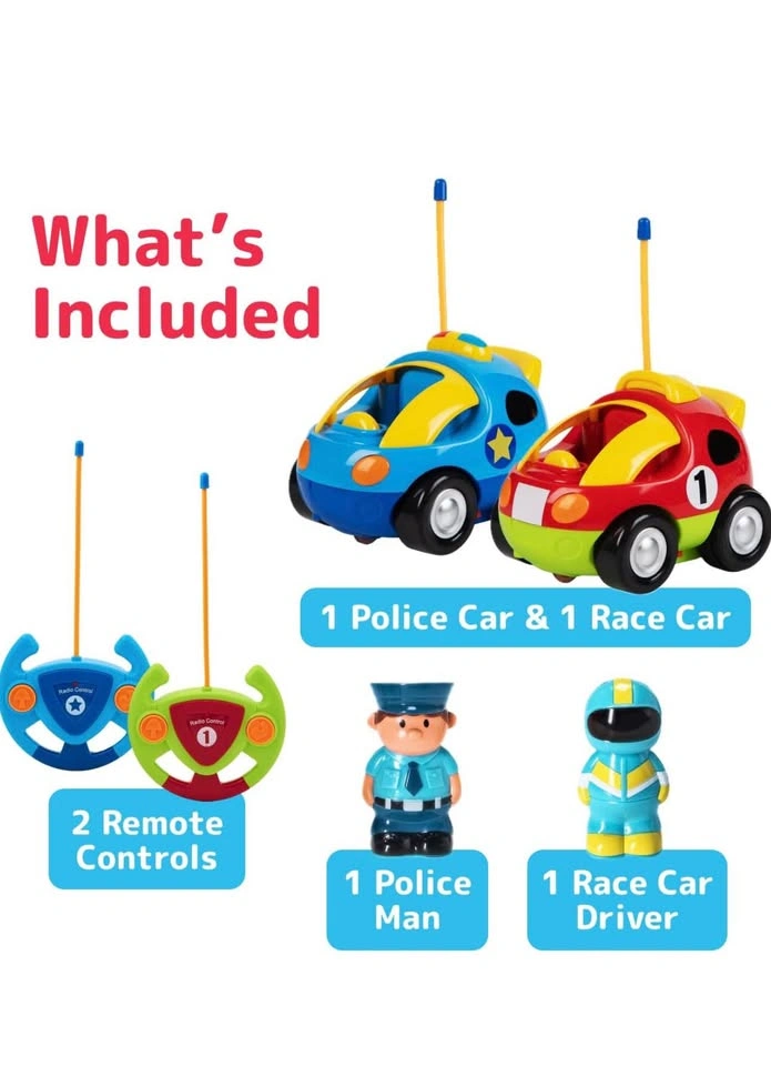 Prextex 2-in-1 Cartoon Police and Race Car Set - photo 4