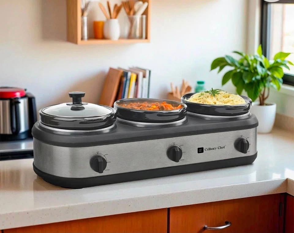 Culinary Chef Triple Slow Cooker Buffet Server Brand new