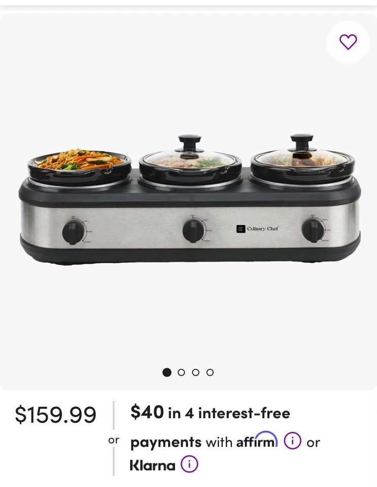 Culinary Chef Triple Slow Cooker Buffet Server Brand new - photo 4