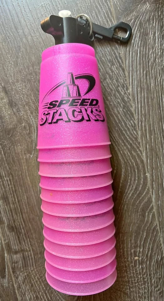 Rare Pink Glitter Speed Stacks | WSSA Certified