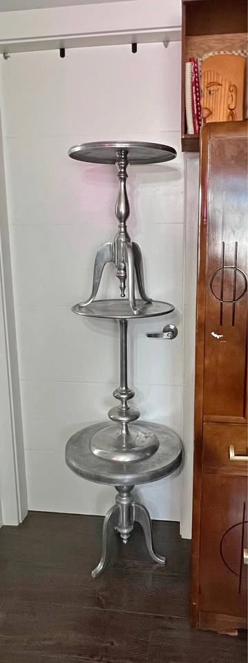 Industrial Steampunk Aluminum Table Trio