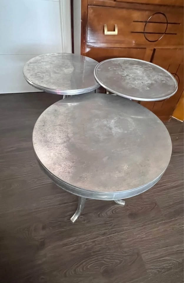 Industrial Steampunk Aluminum Table Trio - photo 2