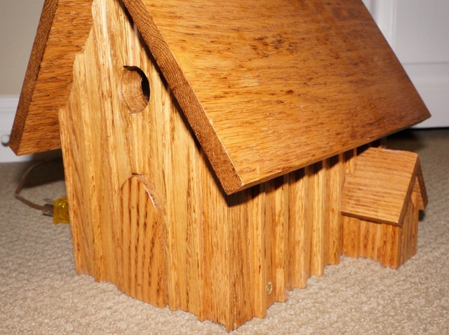 Solid Oak Table Lamp Handcrafted Unique Church - photo 3