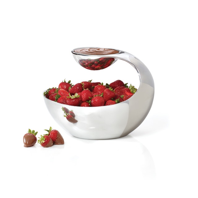 Nambe Scoop Server Chip & Dip Server Large 11”x8"
