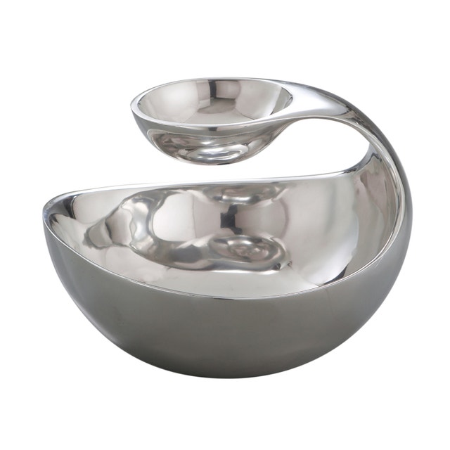 Nambe Scoop Server Chip & Dip Server Large 11”x8" - photo 2