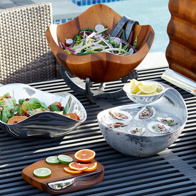 Nambe Scoop Server Chip & Dip Server Large 11”x8" - photo 4