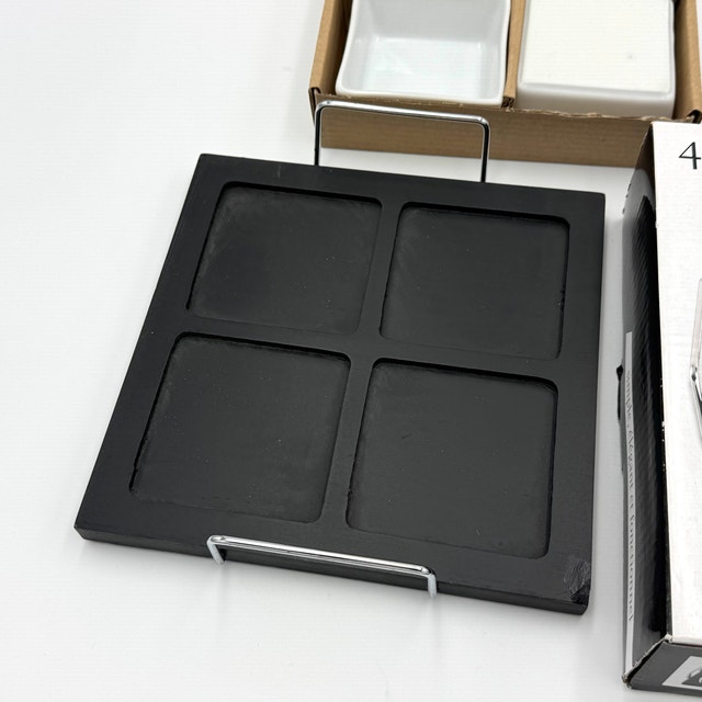 4 Appetizer Plates With a Wooden Tray - photo 4