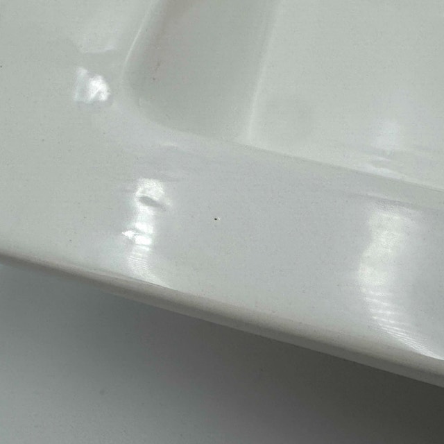 Ceramic serving platter plate with four compartments