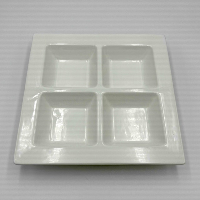Ceramic serving platter plate with four compartments - photo 2