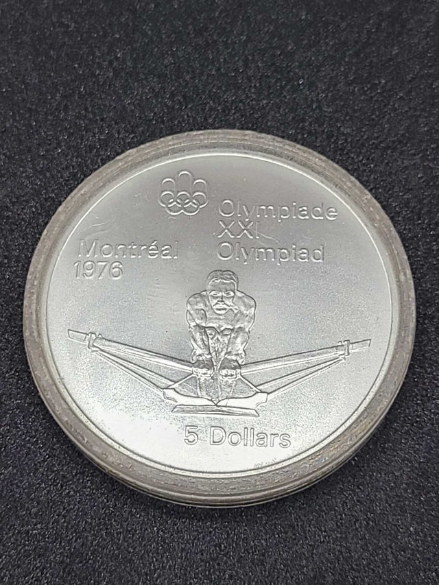 Royal Canadian Mint 1976 Montreal Olympics 5 Dollars Silver Coin