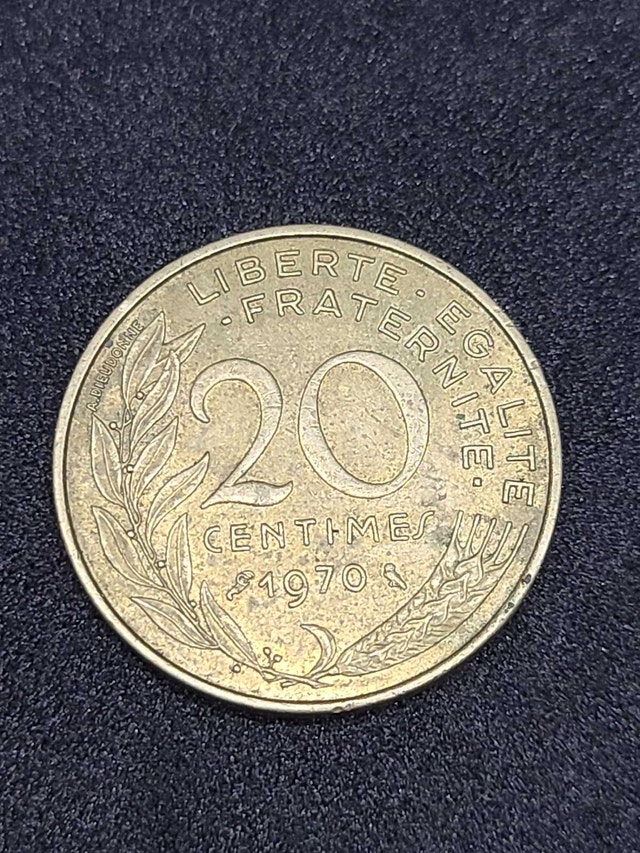 1970 French 20 Centimes Coin
