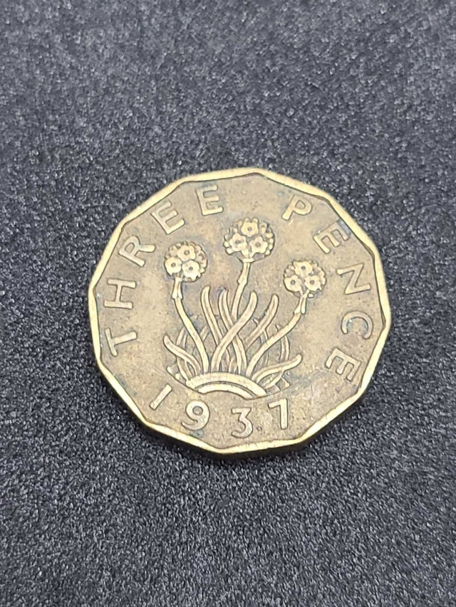 1937 Great Britain Three Pence Coin