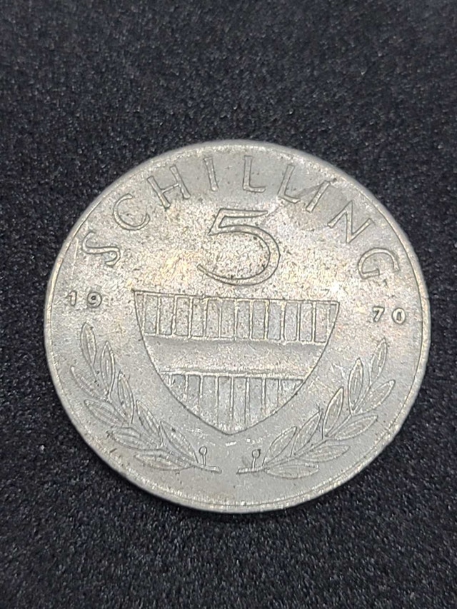 1970 Austrian 5 Schilling Coin