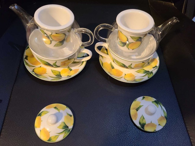 Lemon Pattern Tea Set for Two - photo 2