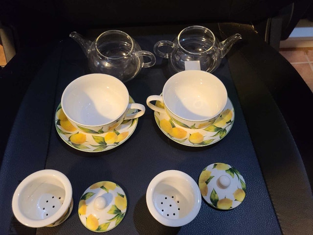 Lemon Pattern Tea Set for Two - photo 4