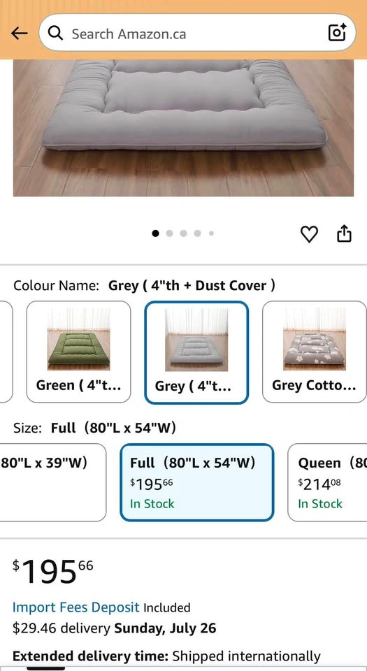Full Size Japanese Futon Mattress Tatami Mat - photo 2