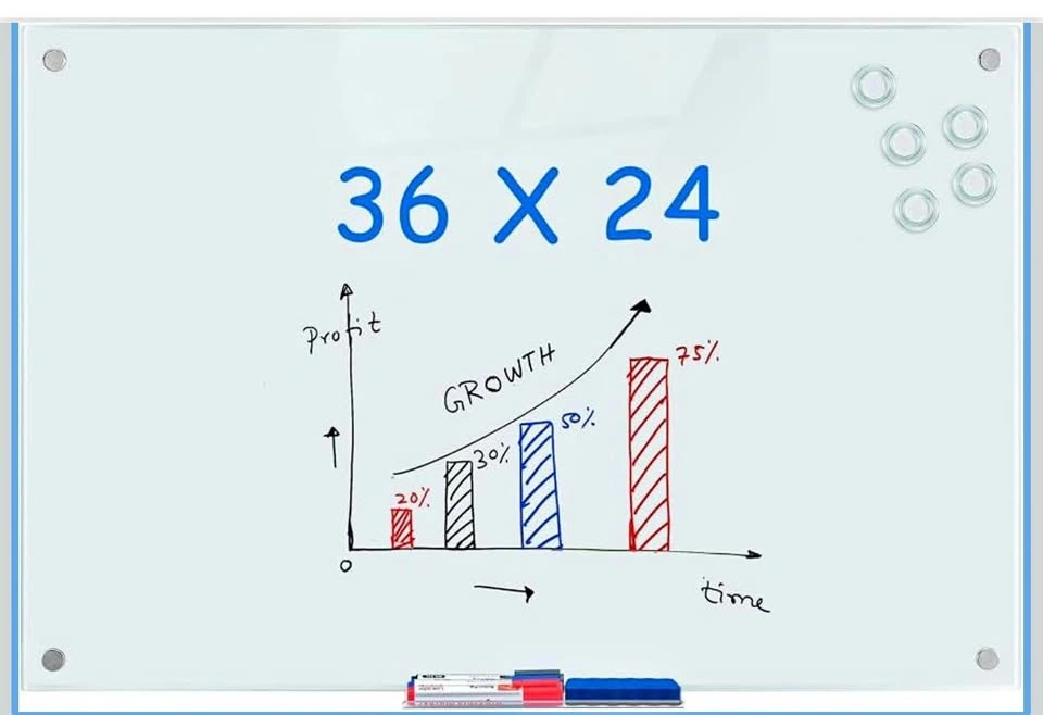 36 x 24 Glass Dry Erase Whiteboard