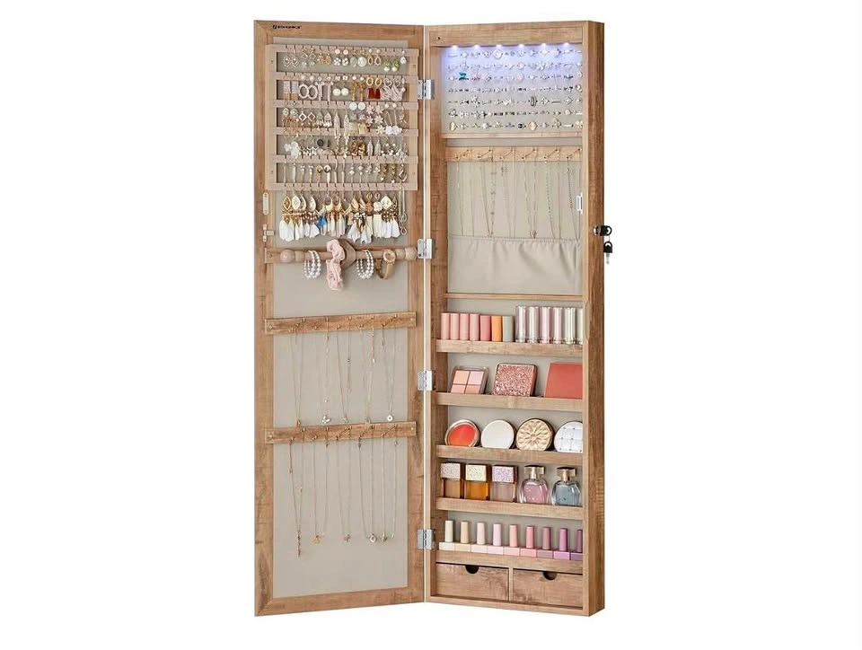 SONGMICS 2-in-1 Jewelry Cabinet with Full-Length Mirror
