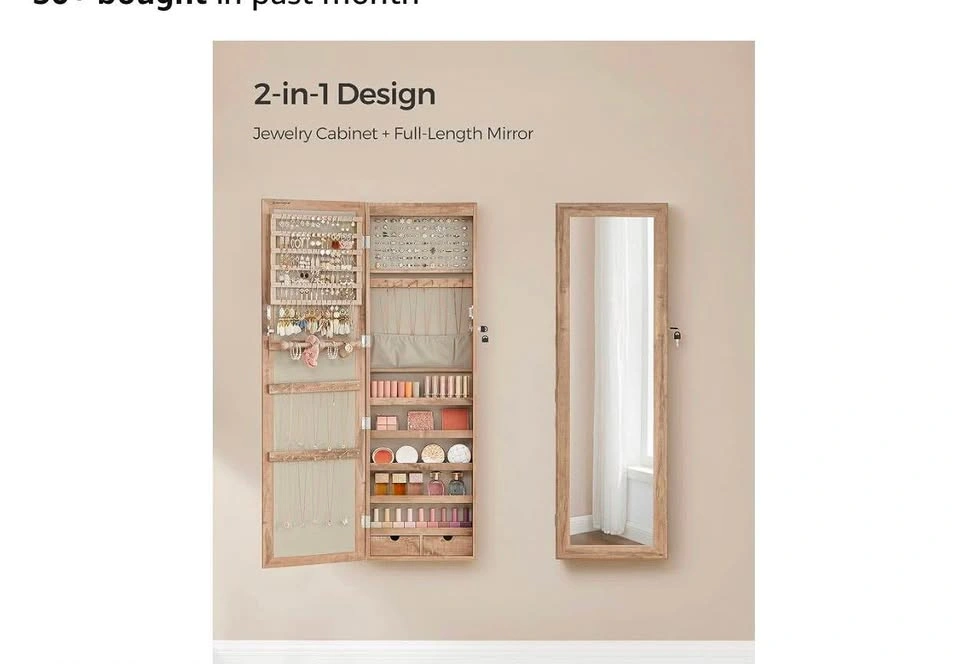 SONGMICS 2-in-1 Jewelry Cabinet with Full-Length Mirror - photo 4