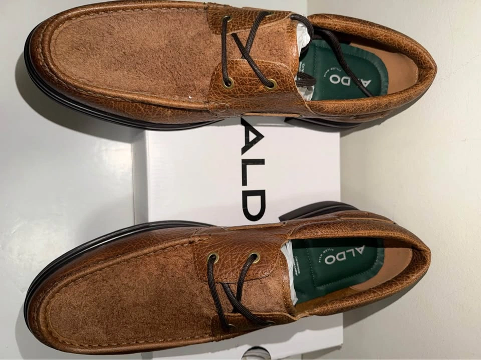 New Aldo Men Leather Boat Shoes Size 13 US - photo 5