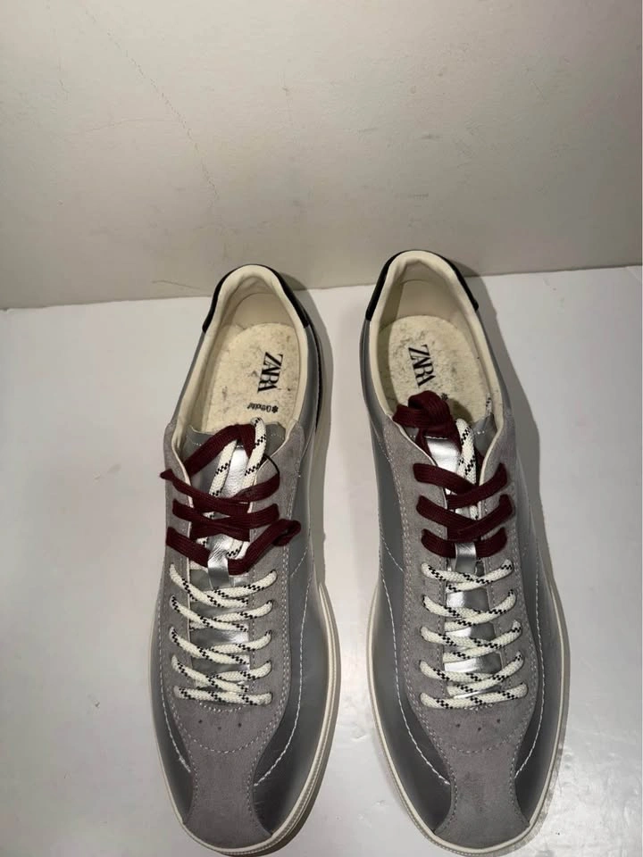New Zara Men Silver Metallic Shoes Size 12 US - photo 2