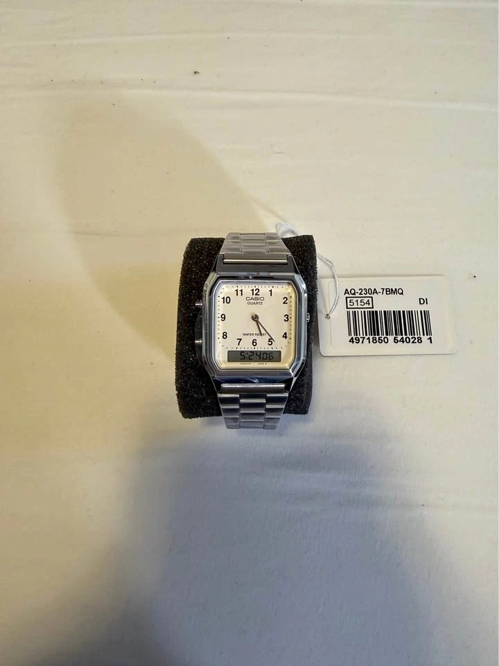 Casio Vintage AQ230 watch (white, number dial)
