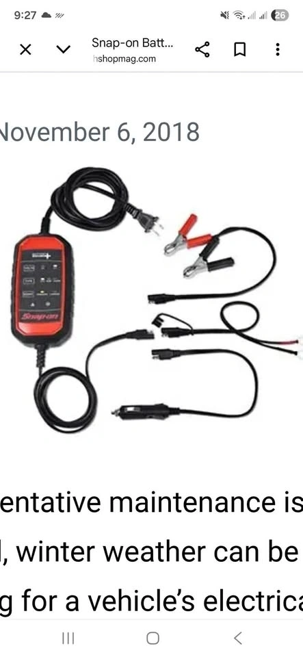 Snap on battery charger