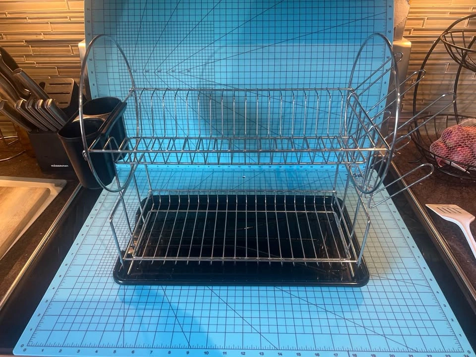 Large 2-Tier Chrome Dish Drying Rack – $30 - photo 2