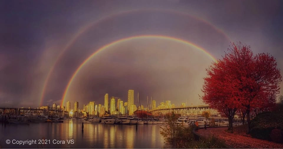 Double Rainbow over Metro Vancouver photos