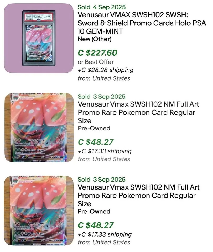 Venusaur Vmax SWSH102 - NM Full Art Promo Rare Pokemon Card image indicator(2)