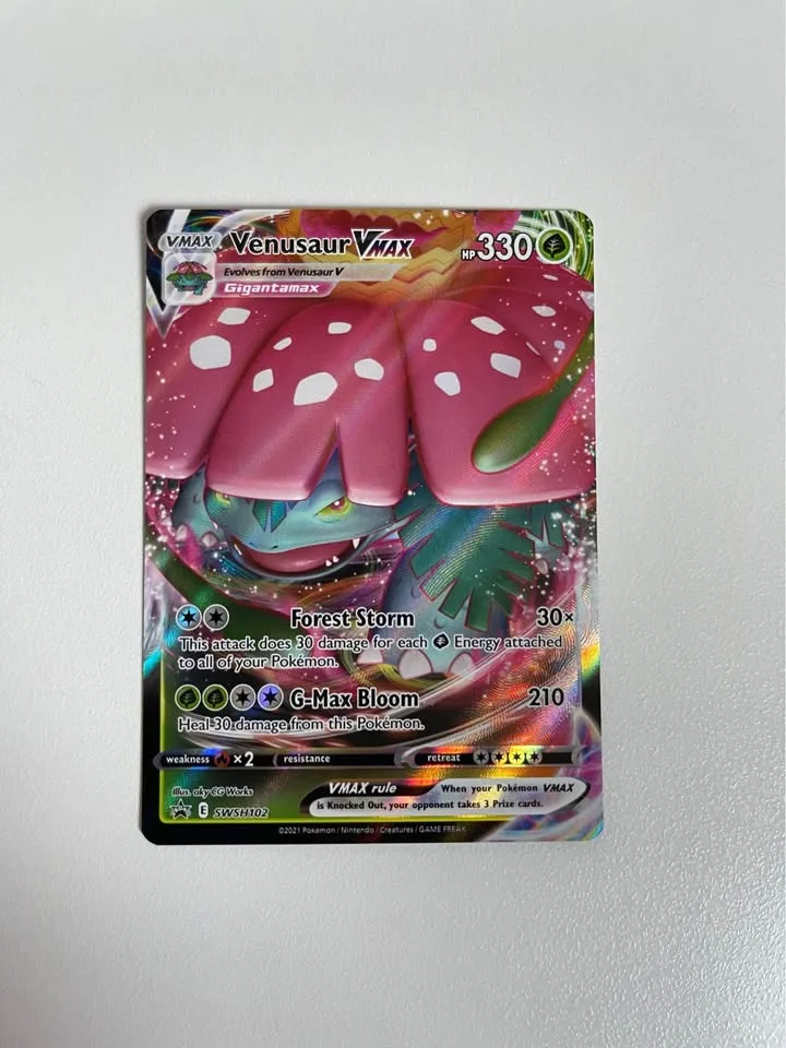 Venusaur Vmax SWSH102 - NM Full Art Promo Rare Pokemon Card image indicator(8)