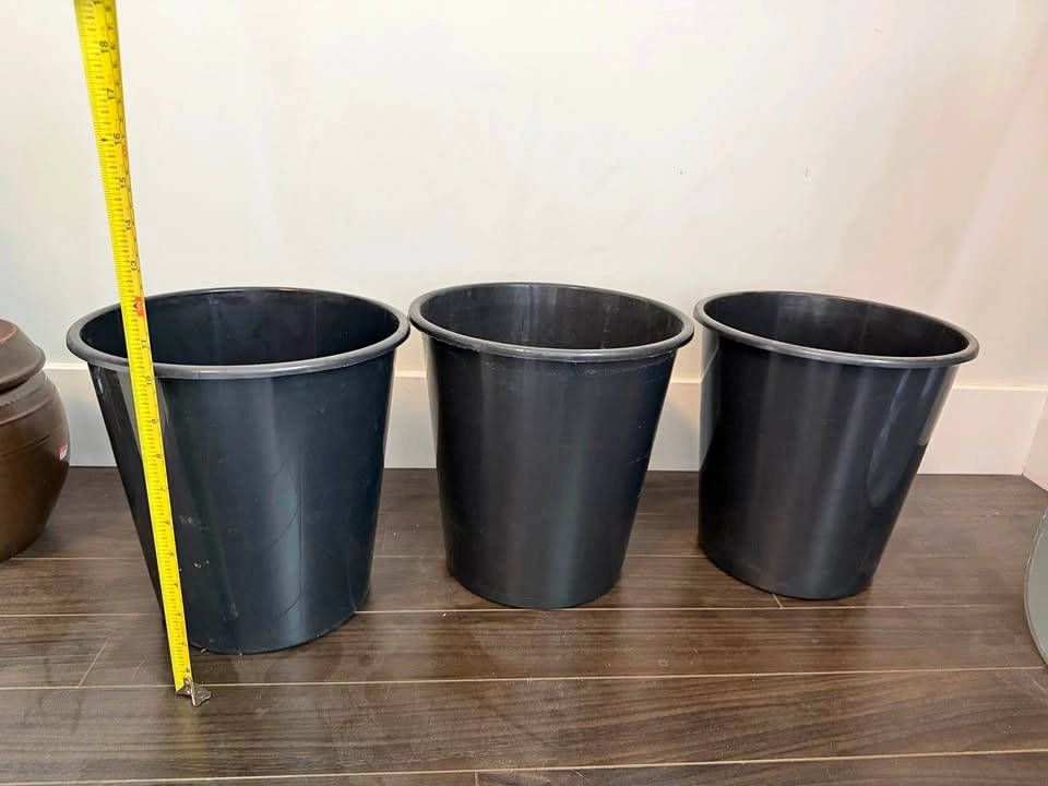 Large Black Plastic Pots / Bins – $5 Each