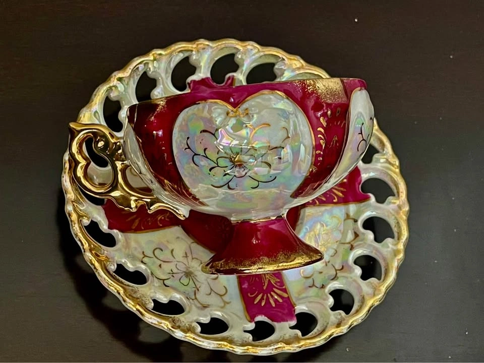 Vintage Royal Sealy Japan Pearl Luster Teacup & Saucer - photo 5