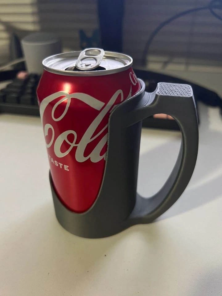 3D Printed Can Holder with Handle for Standard Soda Cans - photo 2