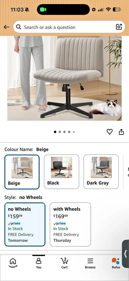 VANITY/OFFICE CHAIR