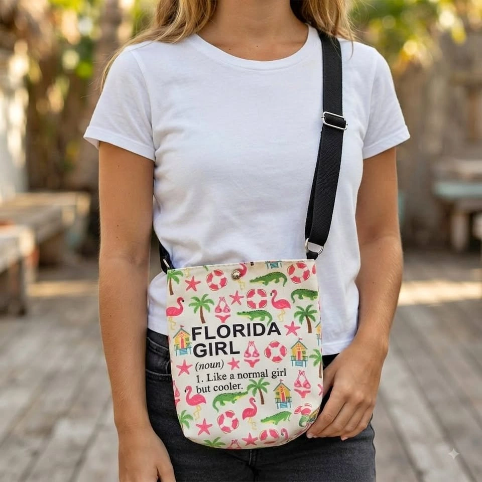 Tropical Print Crossbody Bag