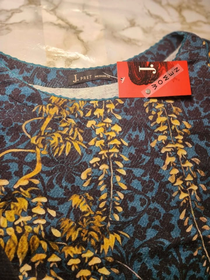 J.PRET Women's Floral Long Sleeve Top/Dress Medium 12 - photo 4