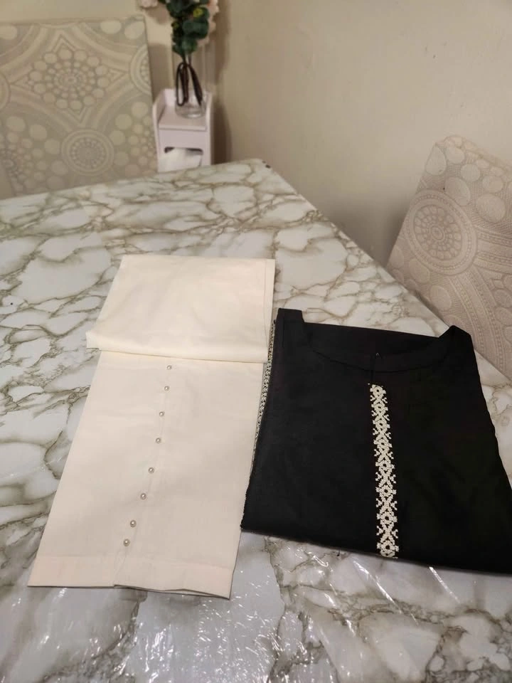 Black & White 3-Piece Kurta Set - photo 3
