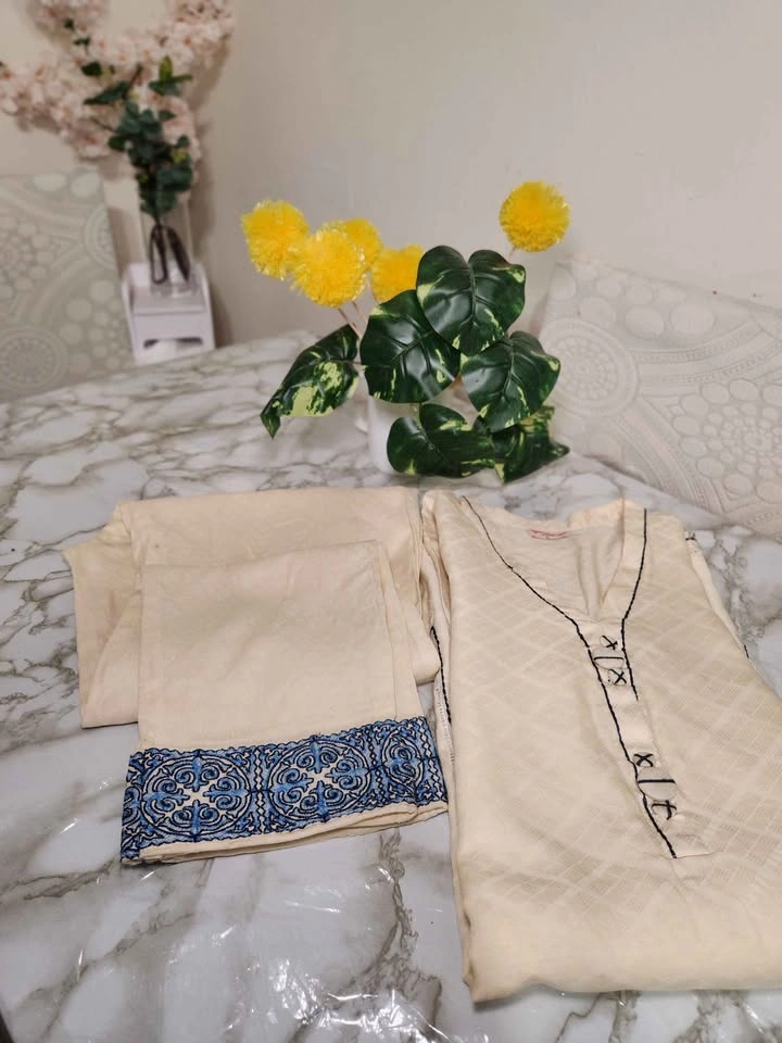 Ameer Sons Cream Kurta Set Size L - photo 2