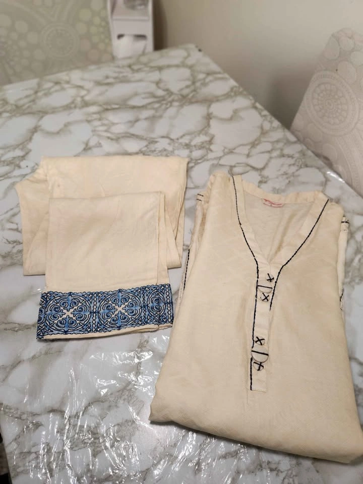 Ameer Sons Cream Kurta Set Size L - photo 3