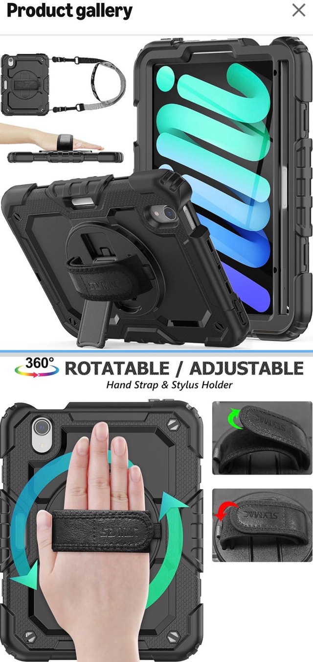 iPad mini 6 Case with Apple Pencil holder
