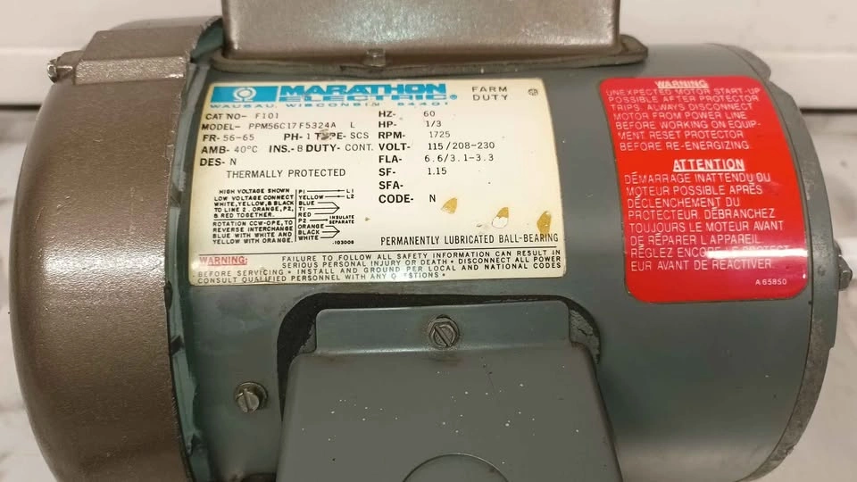 Marathon Electric Farm Duty AC Motor 1/3 HP 1725 RPM - photo 3