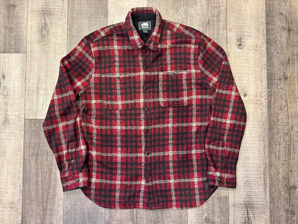 Men’s ROOTS CANADA Plaid Overshirt XXL 2XL Flannel Coat Jacket