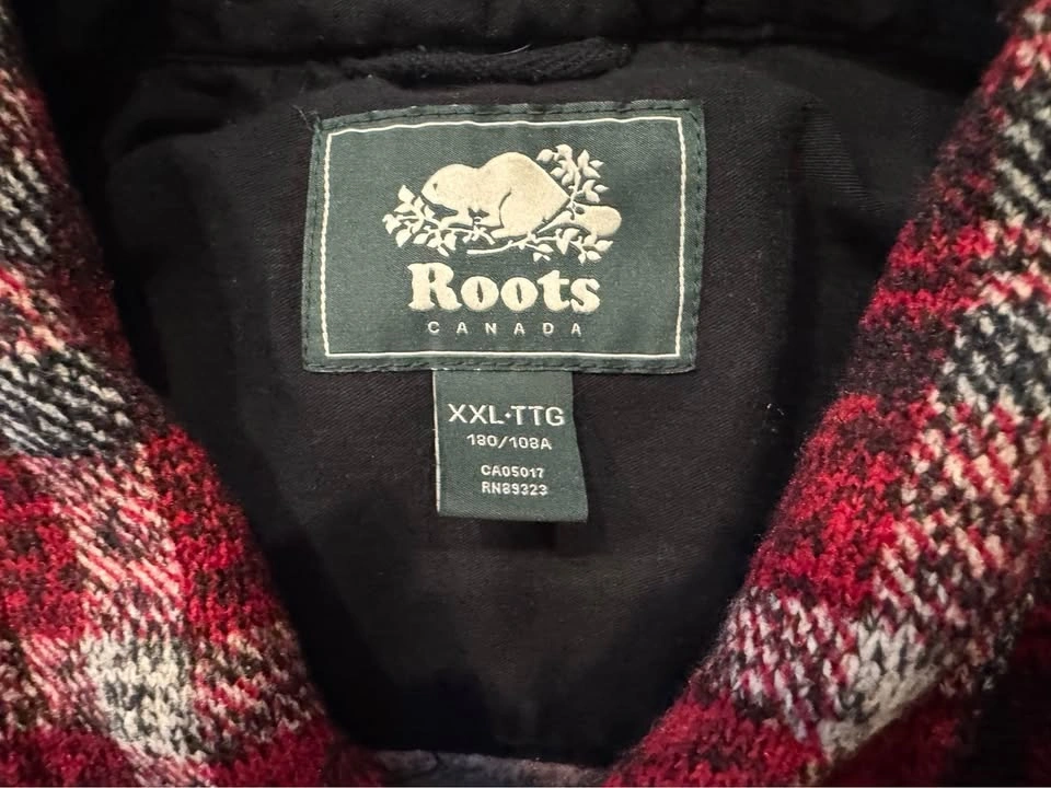 Men’s ROOTS CANADA Plaid Overshirt XXL 2XL Flannel Coat Jacket - photo 3
