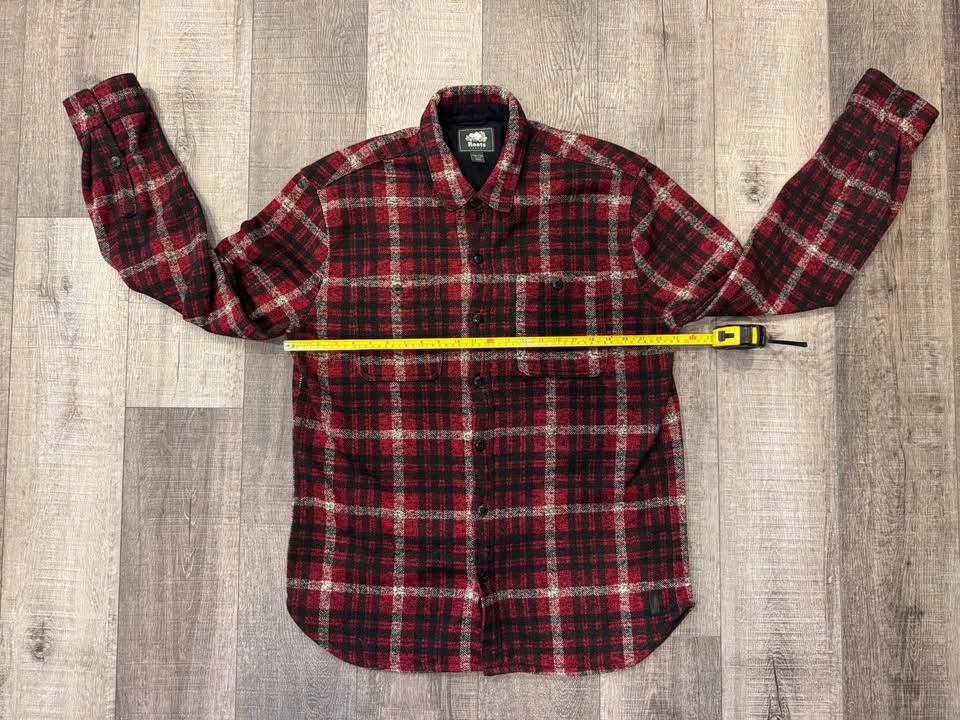 Men’s ROOTS CANADA Plaid Overshirt XXL 2XL Flannel Coat Jacket - photo 5